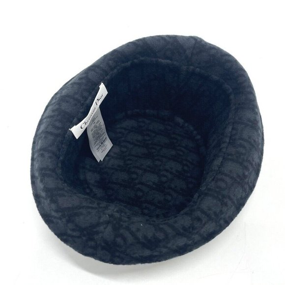 Authentic DIOR 11DCH923I100 Oblique CHIC bob hat wool Black main image 4